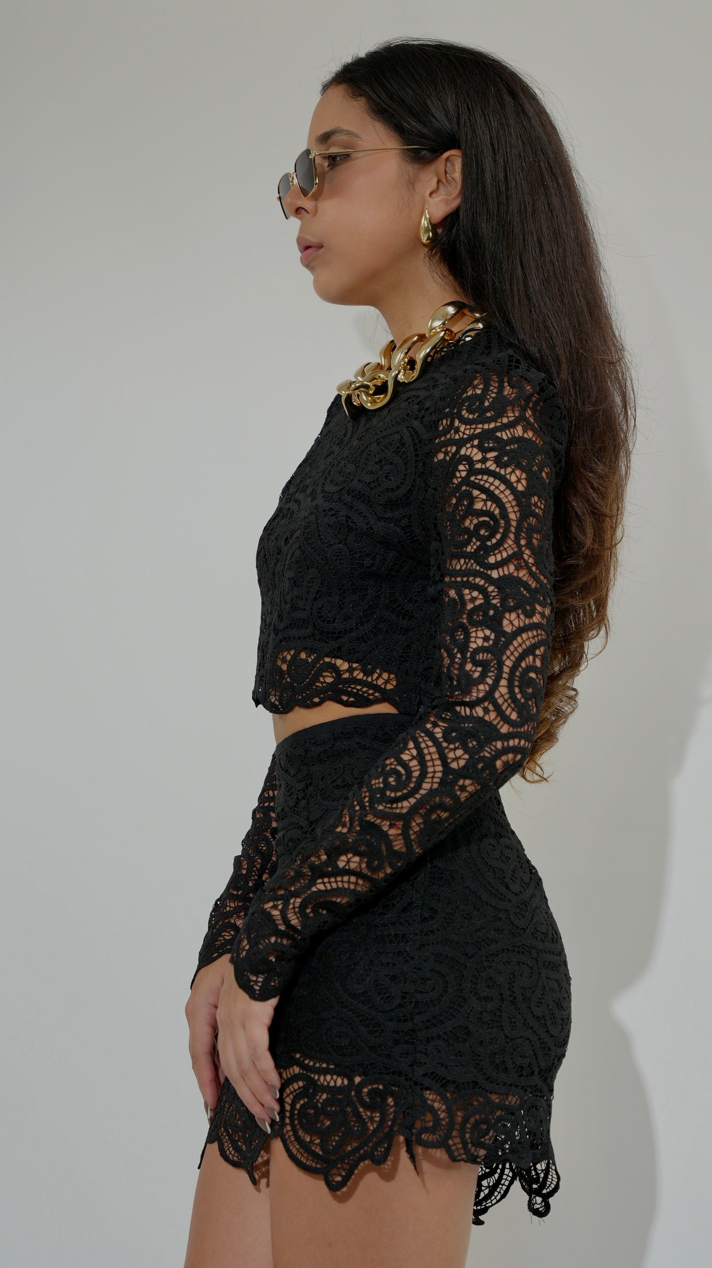 EVA Lace Top and Skirt Set