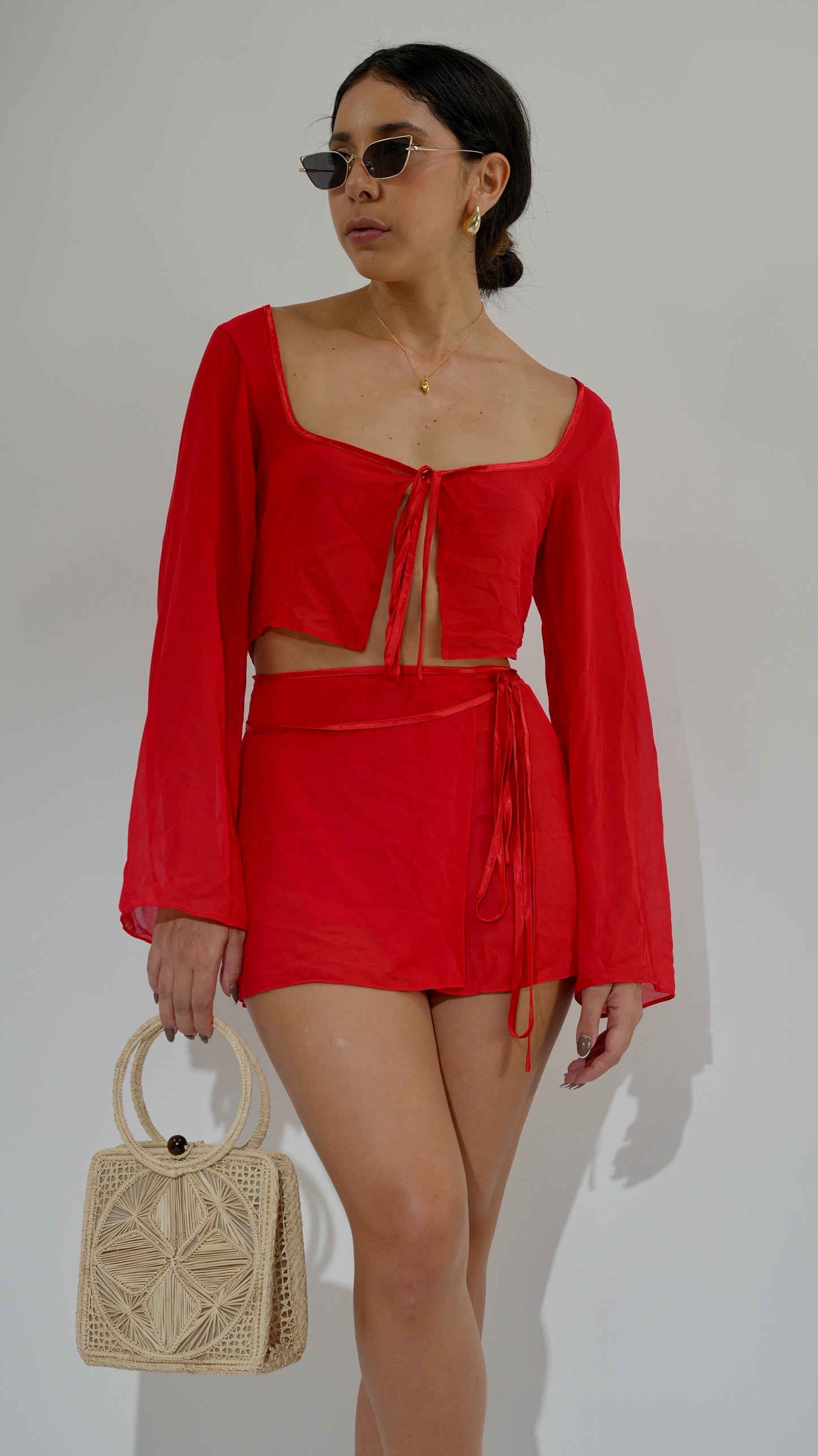 Tulum Cover Up Red Set