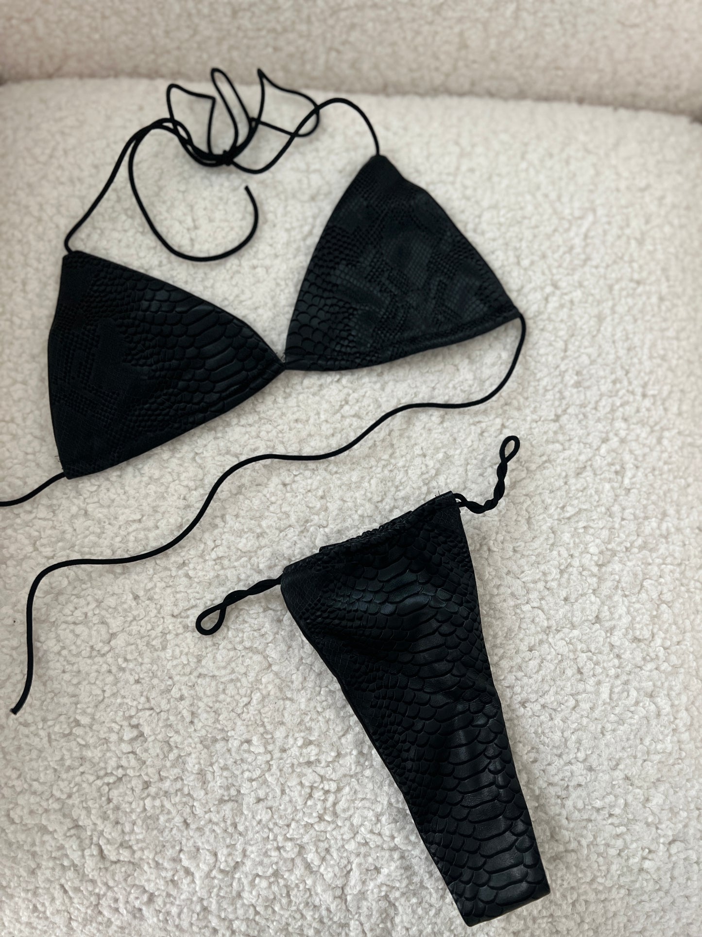 Black Top and Bikini Swimwear